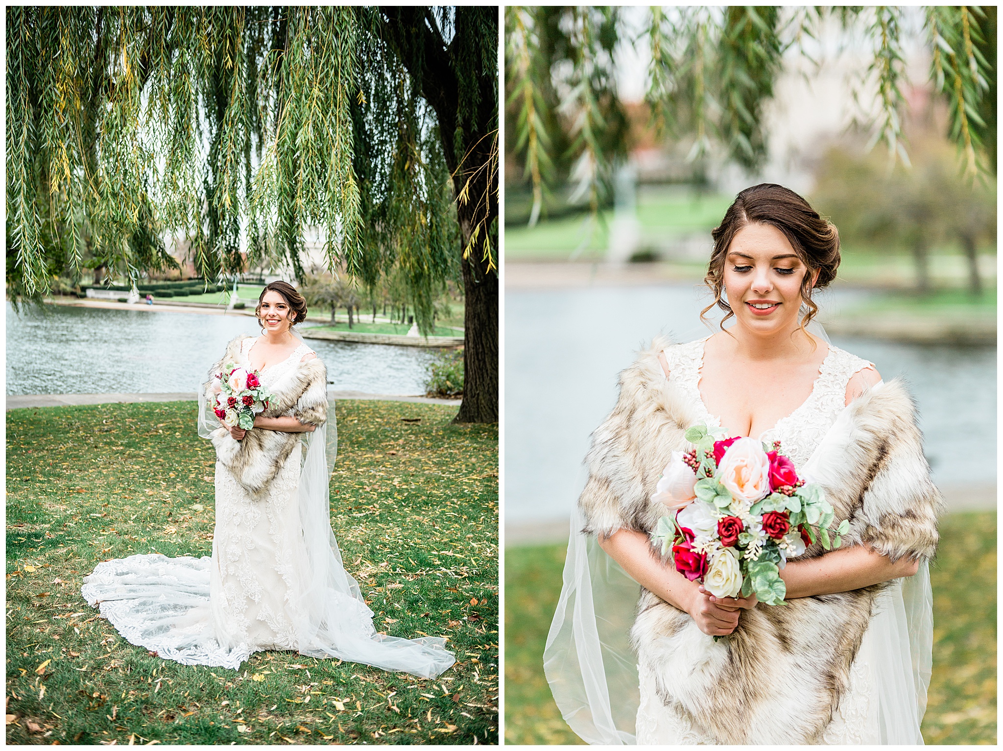 BRIDE UNDER A WEEPING WILLOW