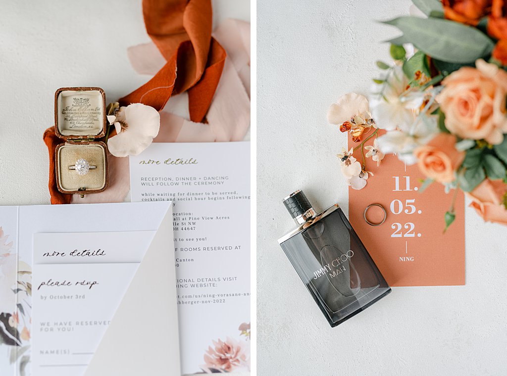 PInk and Terracotta Wedding Details